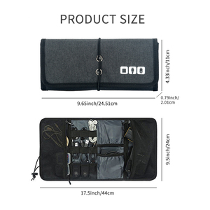 Organisateur électronique pour câbles, sac de rangement pour accessoires de téléphone, chargeur de voyage, organiseur de câbles, étui de transport enroulable pour câbles USB - Product Image 5