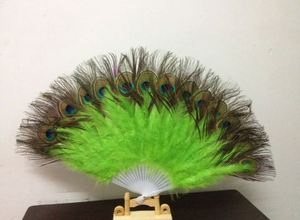Wholesale China Folding Hand Fan <b>Peacock</b> Turkey Feather Fans for Wedding - Product Image 5