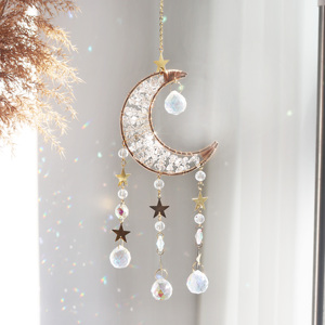 Atrapasoles Colgante al por Mayor, Atrapasoles de Cristal de Luna, Atrapasoles de Cuarzo Transparente con Forma de Luna y Sol para Decoración - Product Image 6