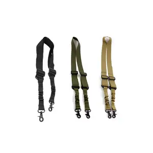 Tactical 2 Point Bungee Sling Strap Adjustable Size 3 Colors 550 paracord gun sling s
