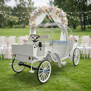 2026 Chariot de luxe de Noël gaufré, confortable, de style européen, pour mariages et visites touristiques, modèle citrouille, électrique - Product Image 1