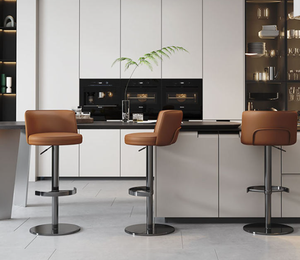 High-end custom commercial furniture modern style nightclub bar <b>stools</b> and chairs luxurious <b>leather</b> adjustable height metal - Product Image 1