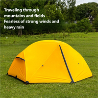 Tente de camping d'extérieur quatre saisons à double étage, une chambre, imperméable, coupe-vent, pour deux personnes, en polyester 210T, idéale pour la randonnée et l'escalade