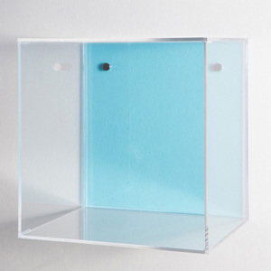 Estante de cubo acrílico de <span class=keywords><strong>colores</strong></span> contrastantes, caja de exhibición de 30cm, caja de almacenamiento de Lucite montada en la pared, caja de sombra transparente y neón de 5 lados - Product Image 4