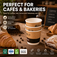 Vaso de Papel de Doble Capa con Diseño Corrugado y Hueco, Multiusos, de Alta Calidad, para Cafetería, Bar de Espresso