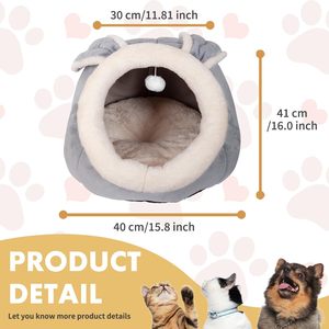 Hot Sale Striped Faux Fur Cartoon Style Comfortable All Seasons Cat <b>House</b> Pet <b>Bed</b> - Product Image 3