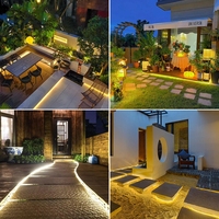 Tira de Luces LED COB de 24 V para Exteriores, Impermeable, Ultra Brillante, con Control Remoto, Cadena de Luces PCB para Jardín, Patio, Villa, Balcón