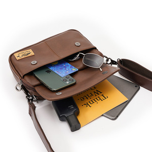 Bolso <span class=keywords><strong>Bandolera</strong></span> de Lujo para <span class=keywords><strong>Hombre</strong></span> RMOVE, Diseño con Letras, <span class=keywords><strong>Piel</strong></span> Sintética, Impermeable, Bolso de Mensajero para Negocios, Bolso de Hombro para Viajes - Product Image 4