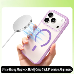 Funda Magnética Acrílica de Estilo Fresco para <span class=keywords><strong>iPhone</strong></span> 17, Carcasa Transparente con Tacto Suave y Protección Antigolpes, Marco de Color Personalizable - Product Image 6
