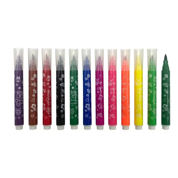 professional chinese lettering colouring fine tip and brush tip sketch marker pens sets for calligraphy