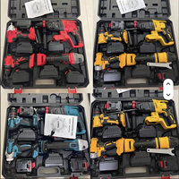 Ensemble d'outils électriques 21V 4-en-1 : Perceuse-visseuse avec mallette de transport rigide