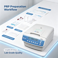 Système de centrifugation PRP vétérinaire noir, séparateur de sang avec tubes de traitement.