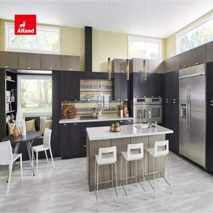 Armoires de <span class=keywords><strong>cuisine</strong></span> américaines compactes personnalisées avec 3 designs gratuits, style Shaker fin en contreplaqué de haute qualité avec poignées - Product Image 3