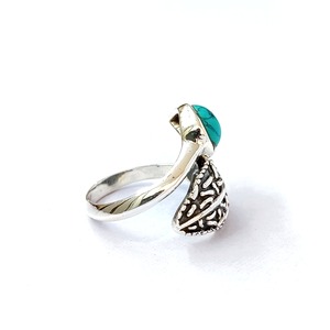 Bague en turquoise de qualité supérieure, en argent sterling 925, pierre précieuse, bague en turquoise faite à la main, collection de bagues fines, bijoux en argent, prix de gros - Product Image 5