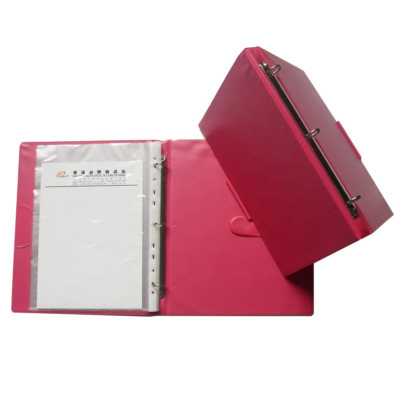 Оптовая продажа, папка для файлов формата A5/A5 с 3 кольцами и прозрачными внутренними листами из ПВХ для офиса