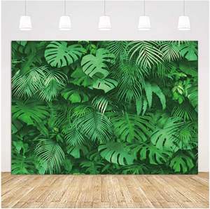 Bannière de fond <span class=keywords><strong>photo</strong></span> de jungle tropicale verte, safari, plantes, 7x5 pieds, pour fête hawaïenne luau, anniversaire, baby shower, décoration de mariage - Product Image 5