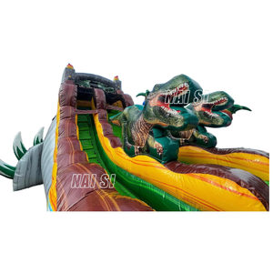 Toboggan aquatique gonflable Dino Dive de 18 pieds, toboggan à une voie, ballons rebondissants, toboggan de piscine pour jardin, fournitures pour fêtes d'enfants - Product Image 3