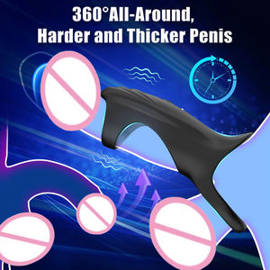 De nieuwe best verkochte mannelijke cockring met vertraagde seksfunctie en vibraties met hoge intensiteit - Product Image 6