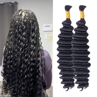 Extensiones de Cabello Humano SDD Water Deep Wave 30g, Cabello Humano a Granel para Trenzas, Cabello Humano Ondulado y Mojado para Trenzar