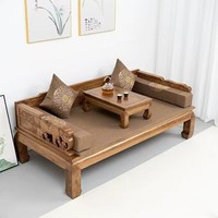 Nouveau canapé-lit Arhat en bois massif d'orme ancien, style chinois, mobilier antique, canapé zen pour salon familial