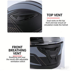 <span class=keywords><strong>Casco</strong></span> Integral de Motocicleta con Certificación DOT, Carcasa Ligera de ABS, Unisex, Doble Visera, Impermeable, Protección Facial Completa - Product Image 4