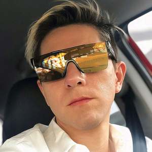 Nuevas Gafas de Sol de Moda para Mujer y Hombre, UV400, de una Pieza, Extra Grandes, con Parte Superior Plana y Cuadrada - Product Image 5