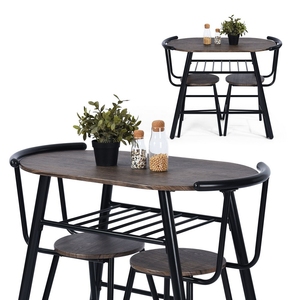 Juego de Comedor Moderno de 3 Piezas para Espacios Pequeños, Mesa de Cocina Marrón y 2 Sillas, Ahorra Espacio para Rincón de Desayuno Balcón Cafetería - Product Image 3