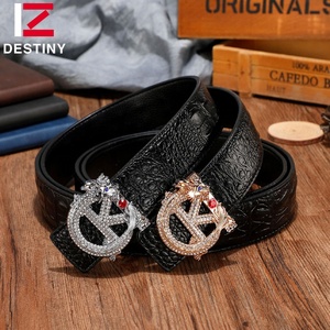 Fashion Rhinestone Dragon Buckle Factory Wholesale Genuine Leather Luxury Brand Famous Men Designer <strong>Belt</strong> - Product Image 3