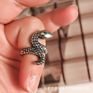 <b>Titanium</b> Steel Snake <b>Ring</b> Unisex Punk Style Animal Jewelry Gift SA299 - Product Image 2
