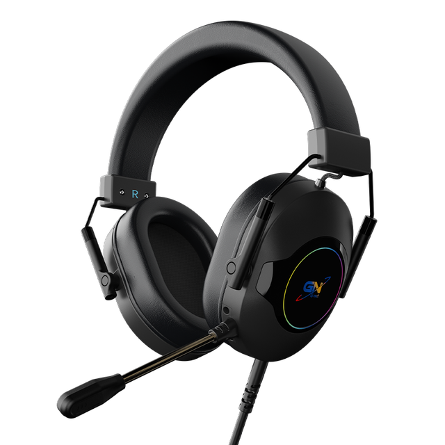 50mm Large Unit OEM 2.4G Gaming Headset with RGB Noise Reduction and Stylish Design Made of Metal and Leather