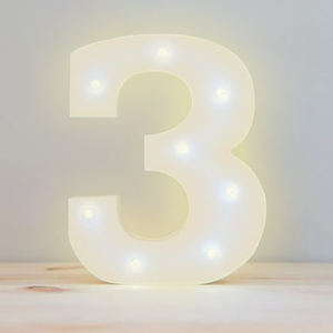 <b>Number</b> 3 <b>Led</b> Light Warm Glow Party Decoration - Product Image 1