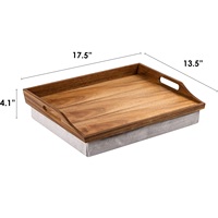 Plateau en bois bambou pour ordinateur portable avec coussin
