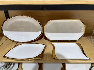 Ensemble d'assiettes à dîner de luxe en marbre au design moderne et doré <span class=keywords><strong>Vaisselle</strong></span> en céramique en porcelaine de Offre Spéciale pour hôtels - Product Image 5