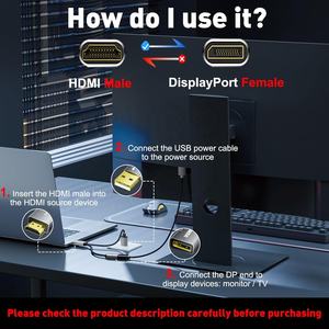 Adaptateur <span class=keywords><strong>HDMI</strong></span> vers <span class=keywords><strong>DisplayPort</strong></span> SYONG actif 4K 60Hz, convertisseur mâle vers femelle avec circuit intégré pour PS4, PS5, Raspberry Pi, Xbox One, PC, ordinateur portable - Product Image 5