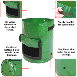 Sac de plantation de tomates et de pommes de terre épaissies en PP de 7 à 10 gallons personnalisé respirant et réutilisable pour le jardin intérieur et extérieur. - Product Image 2