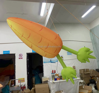 Ballon gonflable géant en forme de carotte de Pâques avec tissu Oxford et lumière LED, taille personnalisable pour la publicité et la décoration suspendue