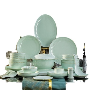 Ensemble de bols et d'assiettes en porcelaine fine de Jingdezhen, comprenant deux bols et deux paires de baguettes ; service de table avec - Product Image 5