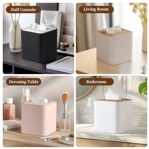 Boîte à mouchoirs couverture carrée en cuir PU porte-boîte à mouchoirs pour <span class=keywords><strong>commode</strong></span> décor de salle de bain - Product Image 5