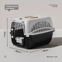 Cage de transport pour chat, rigide et pliable, en plastique, pour voyages en avion, transport portable en extérieur, idéale pour les déplacements chez le vétérinaire et les trajets aériens