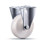 Roue pivotante à frein VIMA Heavy Duty de 5 pouces en PA blanc, capacité de 200 kg, pour chariot industriel, certifiée EN12532