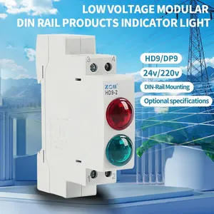 Fast Delivery Din Rail Indicator Light 230V AC/DC Modular Din Rail Lamp Indicator Light HD9 50/60Hz Single Light Dual Lamp