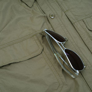 사용자 정의 야외 두 포켓 반소매 낚시 성능 셔츠 빠른 건조, 전술 캐주얼 셔츠 남성 - Product Image 3