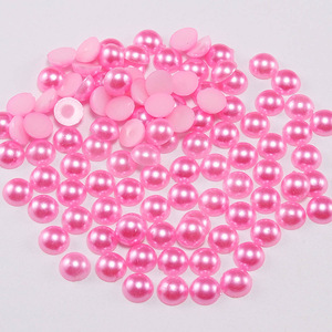Lot de 10 000 perles d'imitation en plastique semi-circulaires à fond plat de couleur unie pour accessoires de bijoux DIY, vêtements et nail art - Product Image 3