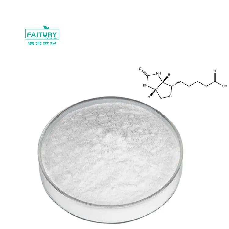 Supplément de biotine d'approvisionnement d'usine Poudre de collagène D-biotine Biotine 99% Poudre de vitamine B7