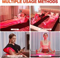 Couverture Laser AQSHE 6 longueurs d'onde 630 660 830 850 940 1064nm, Thérapie par Lumière Rouge LED, Lit Infrarouge Triple 7896 Puces, Pod Corporel Complet