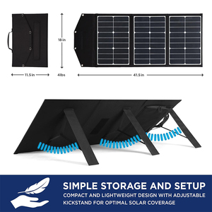 Panneaux solaires monocristallins pliables portables 60W haute efficacité, étanches IP65, chargeur solaire USB-PD pour camping en plein air et camping-car - Product Image 2