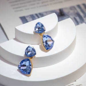 Fashion Blue Crystal Silver Plated Copper Alloy Bohemian Tassel France <b>Hook</b> Earrings Trendy Women Wedding Jewelry - Product Image 6