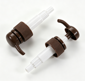 Bomba dosificadora de loción de plástico de 4cc con rosca 33/410, tapa acanalada marrón para loción corporal natural, jabón de manos, botella PET, impresión personalizada - Product Image 2