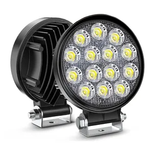 Barra de luzes led para piscina, 42w, ponto redondo, fora de estrada, para dirigir, teto, trabalho, para atv, utv, suv, caminhão, barco