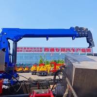 Meilleures ventes : Grue de camion hydraulique 5 tonnes et 3,2 tonnes, grue mobile télescopique compacte pour la construction, avec moteur Liyuan à boîte de vitesses haute performance